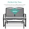 Best Choice Products 2-Person Outdoor Swing Glider, Steel Patio Loveseat, Bench Rocker w/ Armrests